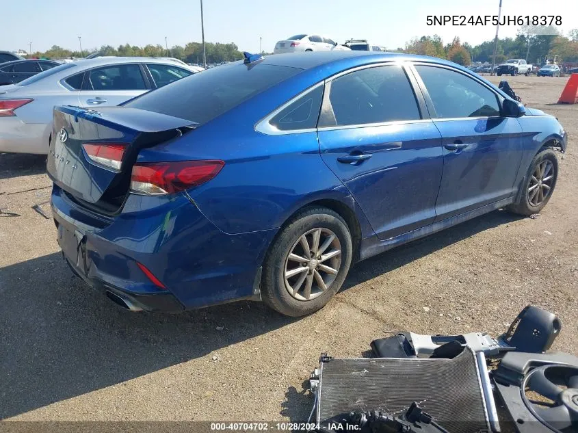 2018 Hyundai Sonata Se VIN: 5NPE24AF5JH618378 Lot: 40704702