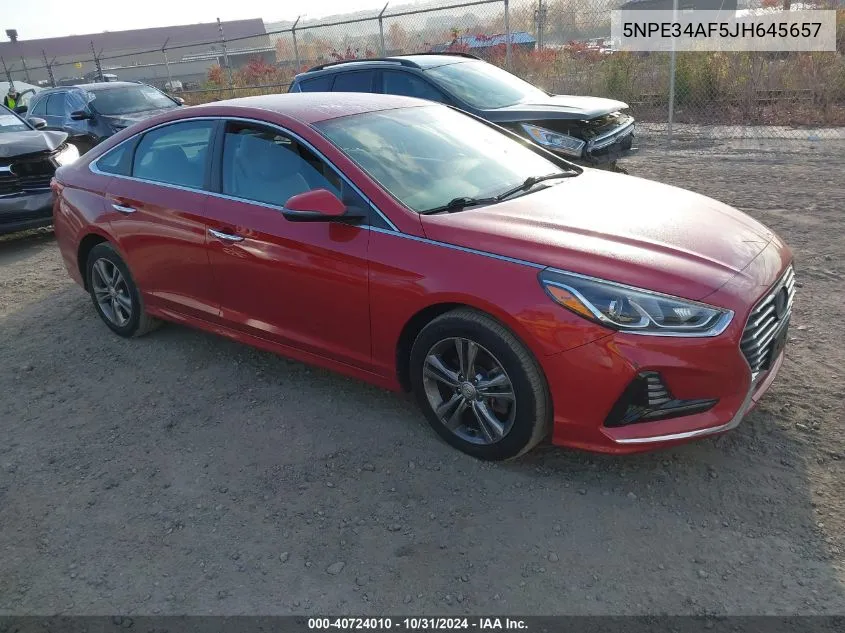 2018 Hyundai Sonata Sel VIN: 5NPE34AF5JH645657 Lot: 40724010