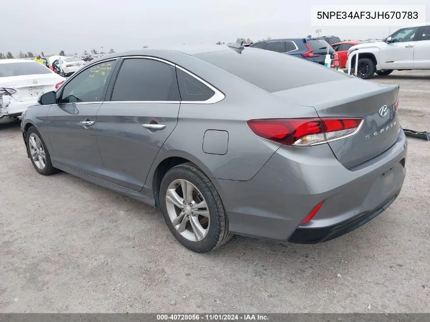 2018 Hyundai Sonata Limited VIN: 5NPE34AF3JH670783 Lot: 40728056