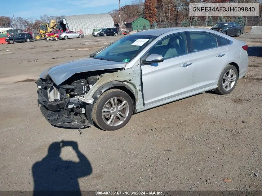 2018 Hyundai Sonata Sel VIN: 5NPE34AF3JH609840 Lot: 40736167