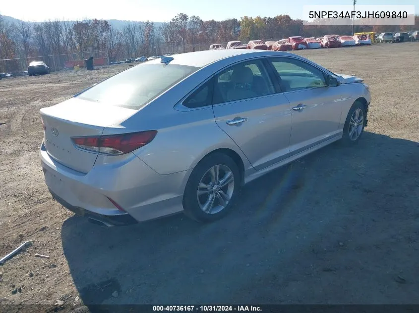 2018 Hyundai Sonata Sel VIN: 5NPE34AF3JH609840 Lot: 40736167