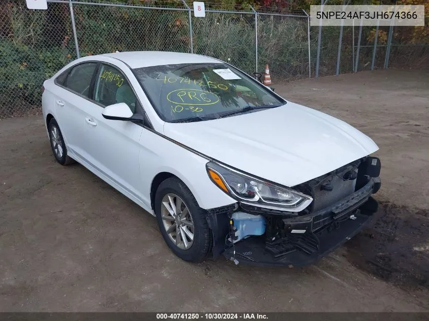 2018 Hyundai Sonata Se VIN: 5NPE24AF3JH674366 Lot: 40741250