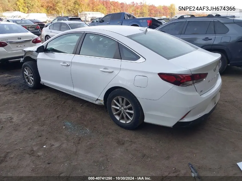 2018 Hyundai Sonata Se VIN: 5NPE24AF3JH674366 Lot: 40741250