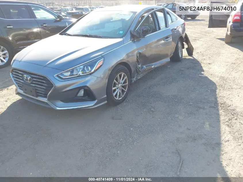 2018 Hyundai Sonata Se VIN: 5NPE24AF8JH674010 Lot: 40741409