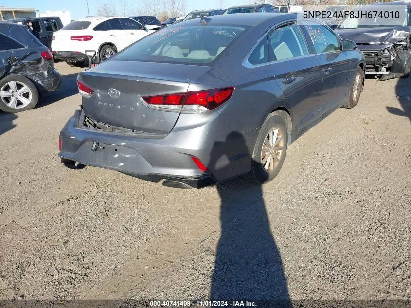 2018 Hyundai Sonata Se VIN: 5NPE24AF8JH674010 Lot: 40741409