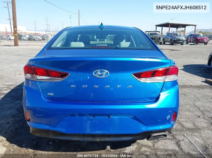 2018 Hyundai Sonata Se VIN: 5NPE24AFXJH608512 Lot: 40751724