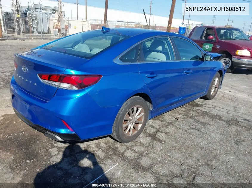 2018 Hyundai Sonata Se VIN: 5NPE24AFXJH608512 Lot: 40751724