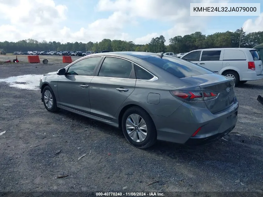 2018 Hyundai Sonata Hybrid Se VIN: KMHE24L32JA079000 Lot: 40770240