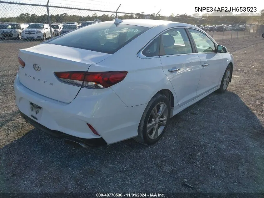 2018 Hyundai Sonata Sel VIN: 5NPE34AF2JH653523 Lot: 40770536