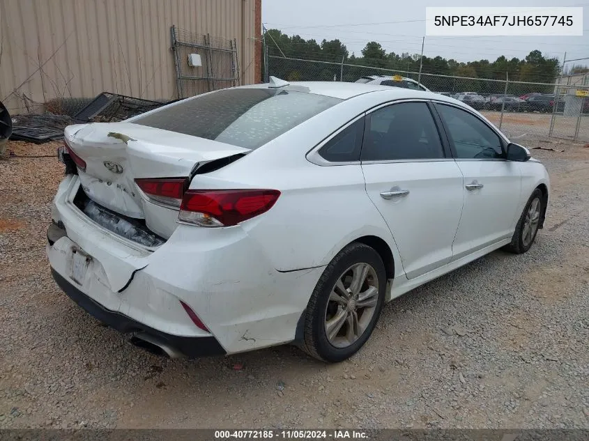 2018 Hyundai Sonata Sel VIN: 5NPE34AF7JH657745 Lot: 40772185