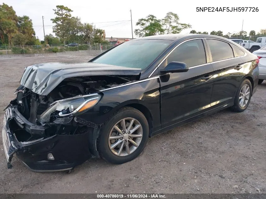 2018 Hyundai Sonata Se VIN: 5NPE24AF5JH597726 Lot: 40786019