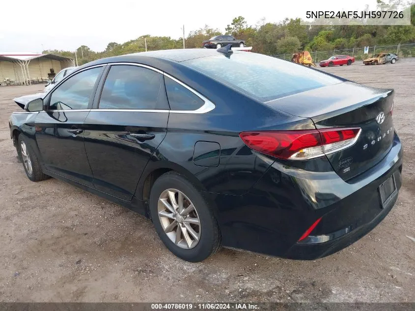 2018 Hyundai Sonata Se VIN: 5NPE24AF5JH597726 Lot: 40786019