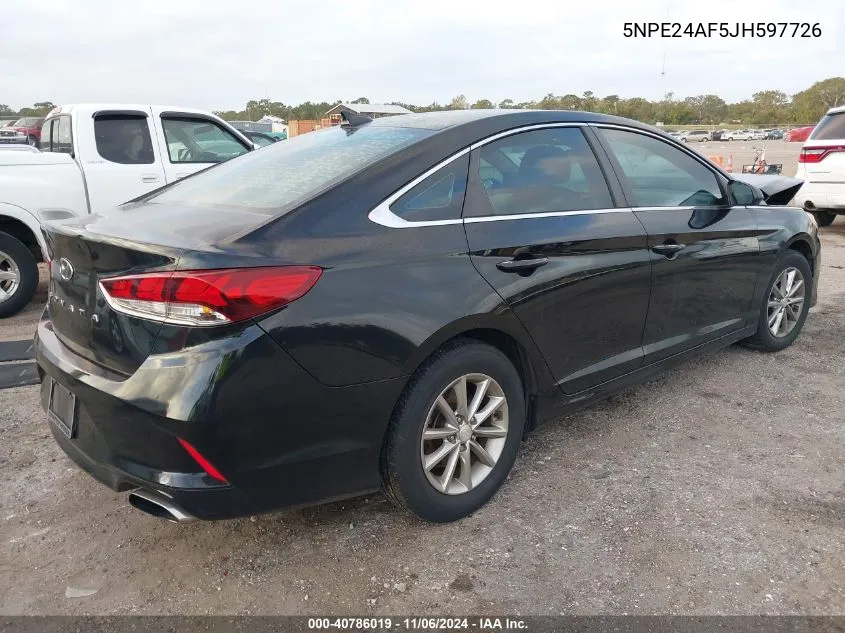 2018 Hyundai Sonata Se VIN: 5NPE24AF5JH597726 Lot: 40786019