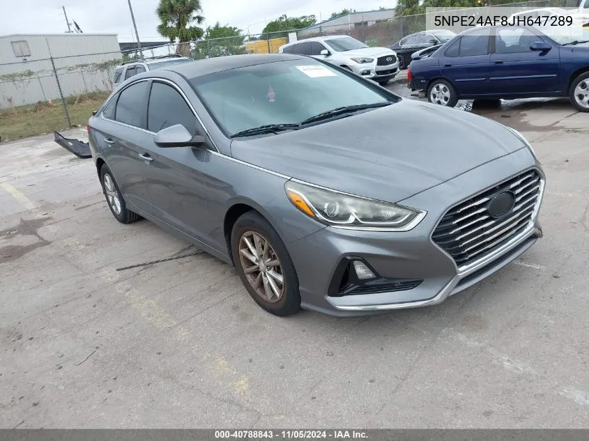 2018 Hyundai Sonata Se VIN: 5NPE24AF8JH647289 Lot: 40788843