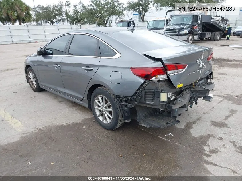 2018 Hyundai Sonata Se VIN: 5NPE24AF8JH647289 Lot: 40788843