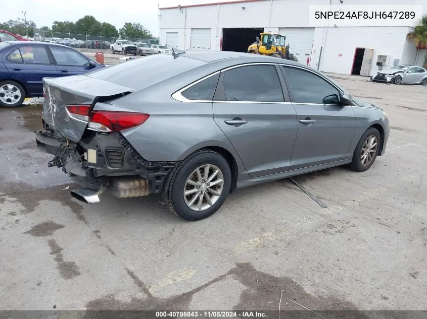 2018 Hyundai Sonata Se VIN: 5NPE24AF8JH647289 Lot: 40788843