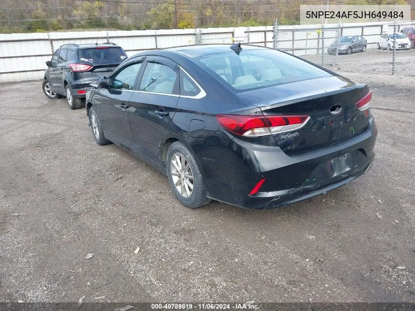 2018 Hyundai Sonata Se VIN: 5NPE24AF5JH649484 Lot: 40789819