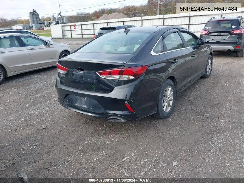 2018 Hyundai Sonata Se VIN: 5NPE24AF5JH649484 Lot: 40789819