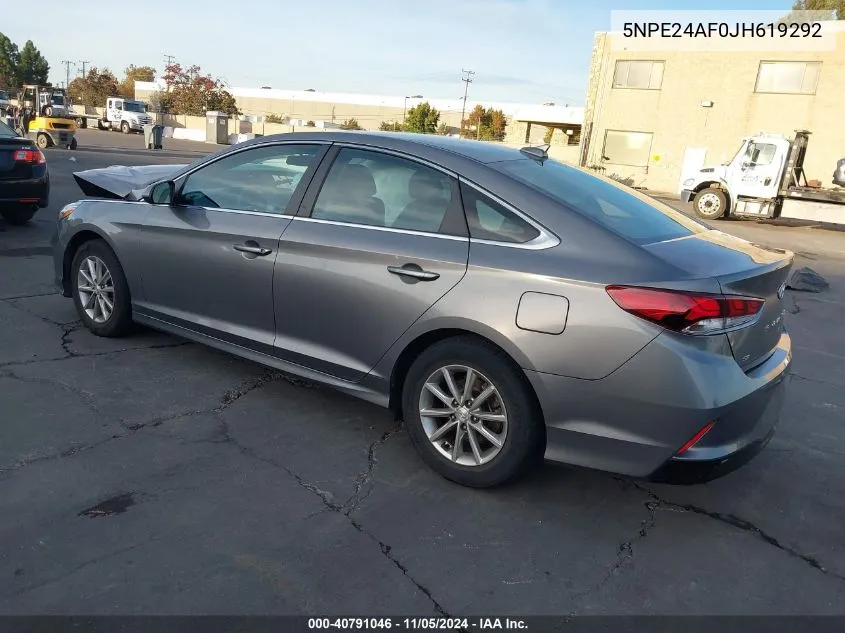 2018 Hyundai Sonata Se VIN: 5NPE24AF0JH619292 Lot: 40791046