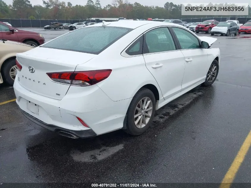 2018 Hyundai Sonata Se VIN: 5NPE24AF3JH683956 Lot: 40791202