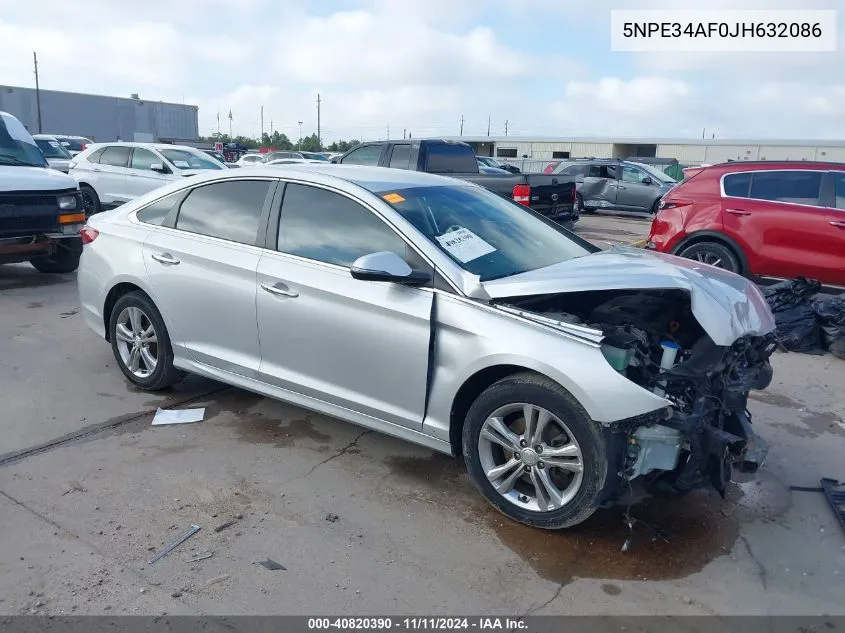 2018 Hyundai Sonata Sel VIN: 5NPE34AF0JH632086 Lot: 40820390