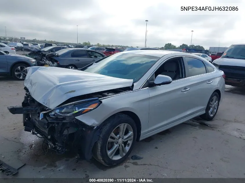 2018 Hyundai Sonata Sel VIN: 5NPE34AF0JH632086 Lot: 40820390