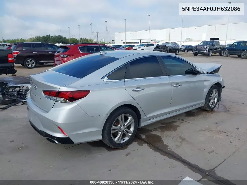 2018 Hyundai Sonata Sel VIN: 5NPE34AF0JH632086 Lot: 40820390