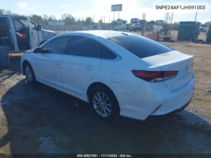 2018 Hyundai Sonata Se VIN: 5NPE24AF1JH591003 Lot: 40827651