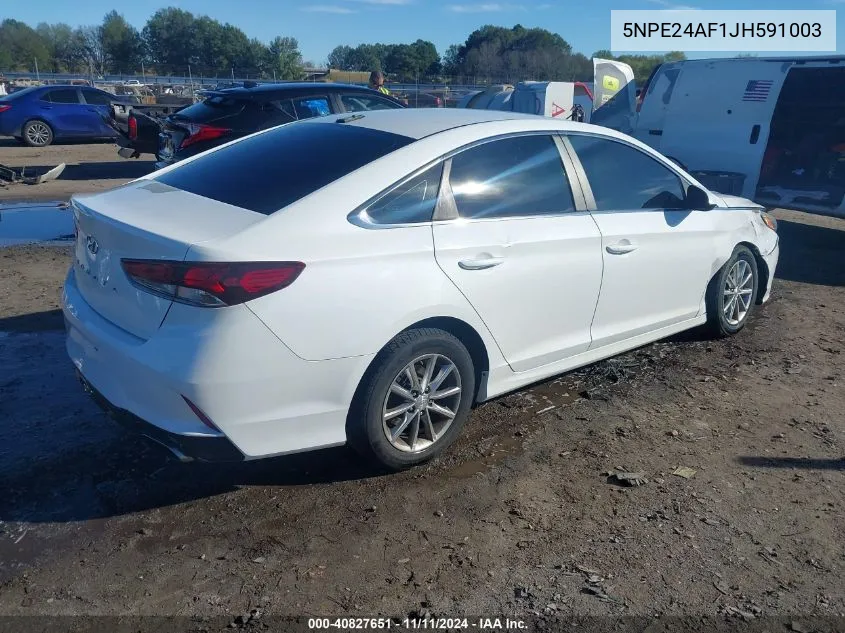 2018 Hyundai Sonata Se VIN: 5NPE24AF1JH591003 Lot: 40827651