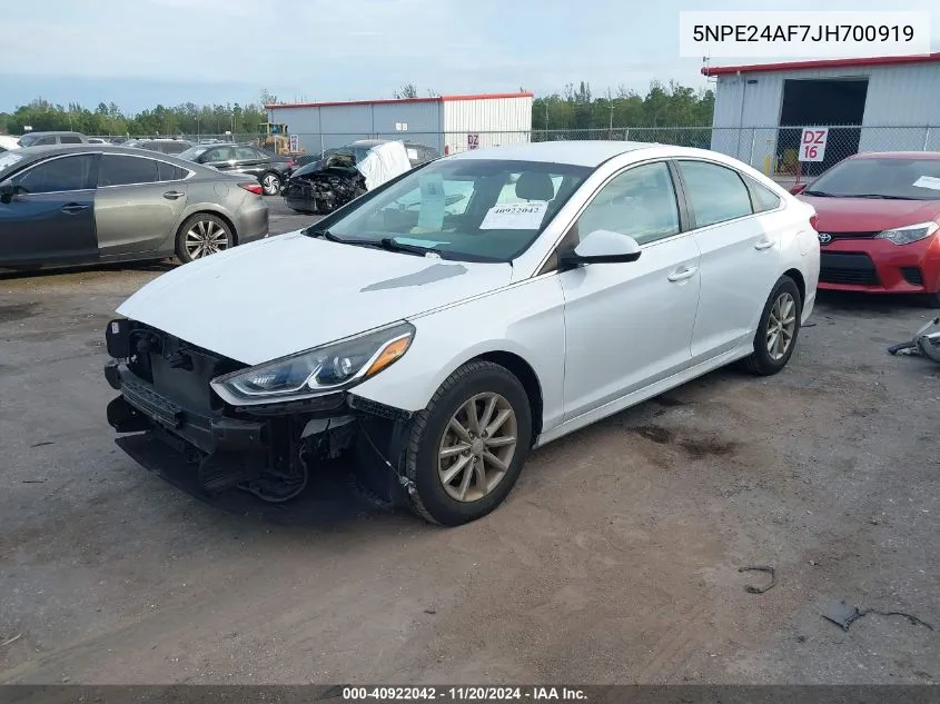 2018 Hyundai Sonata Se VIN: 5NPE24AF7JH700919 Lot: 40922042