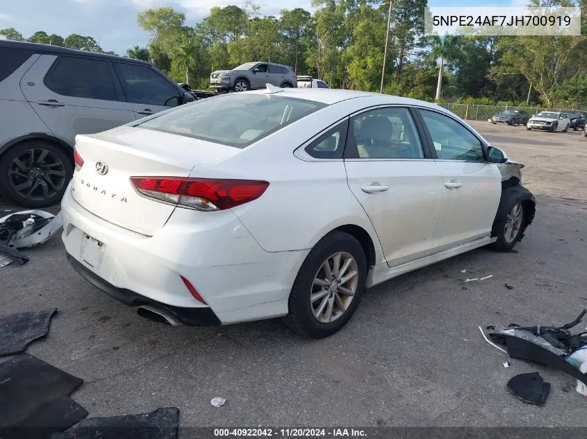 2018 Hyundai Sonata Se VIN: 5NPE24AF7JH700919 Lot: 40922042