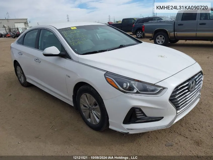 2019 Hyundai Sonata Hybrid/Se VIN: KMHE24L31KA090720 Lot: 12121521