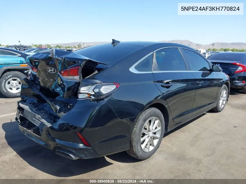 2019 Hyundai Sonata Se VIN: 5NPE24AF3KH770824 Lot: 39500638