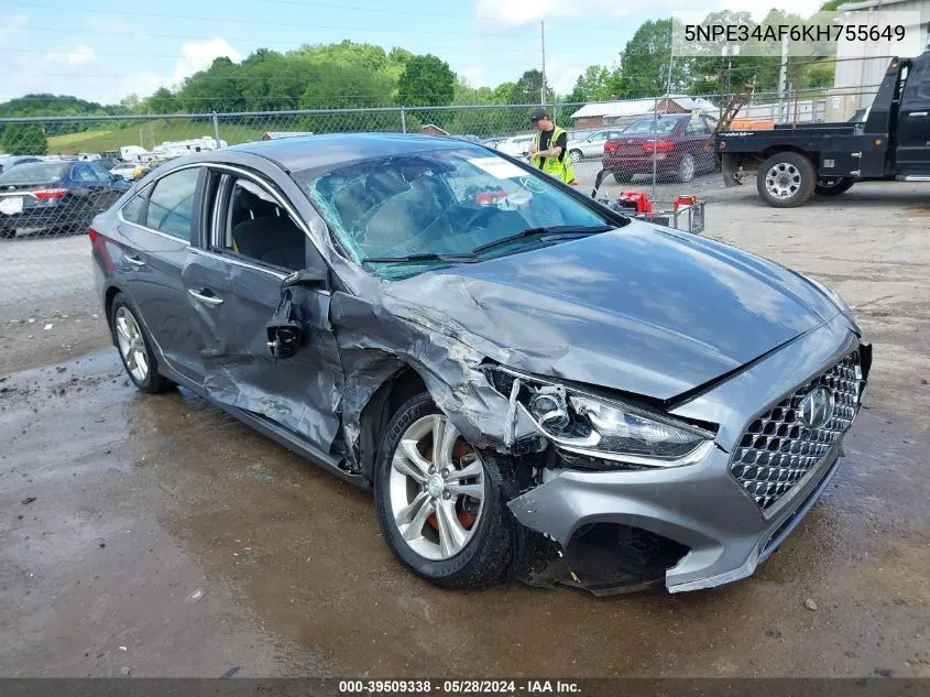 5NPE34AF6KH755649 2019 Hyundai Sonata Sel