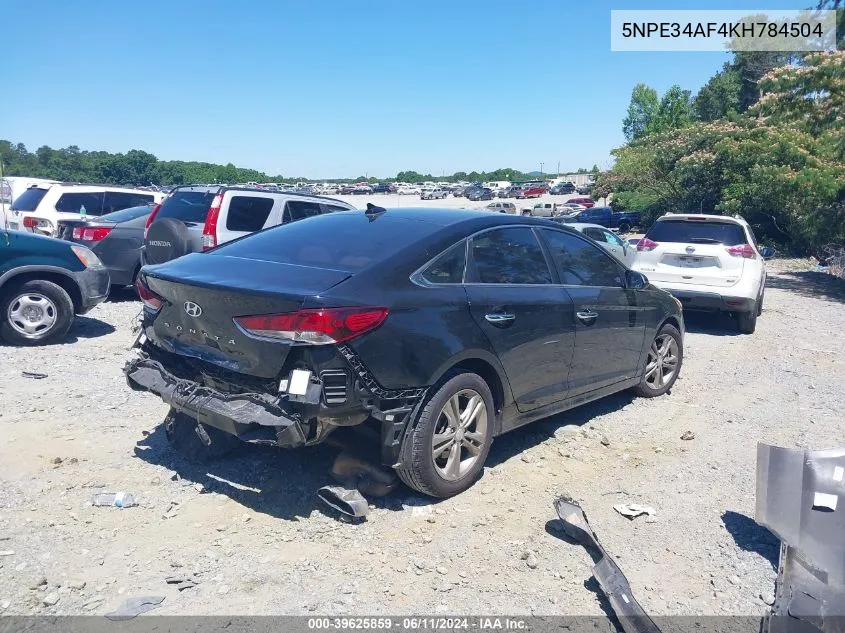 2019 Hyundai Sonata Sel VIN: 5NPE34AF4KH784504 Lot: 39625859