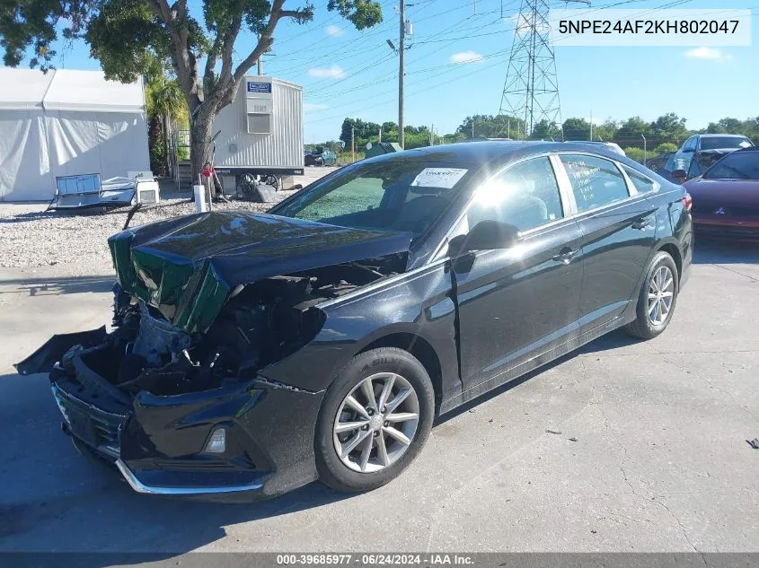 2019 Hyundai Sonata Se VIN: 5NPE24AF2KH802047 Lot: 39685977