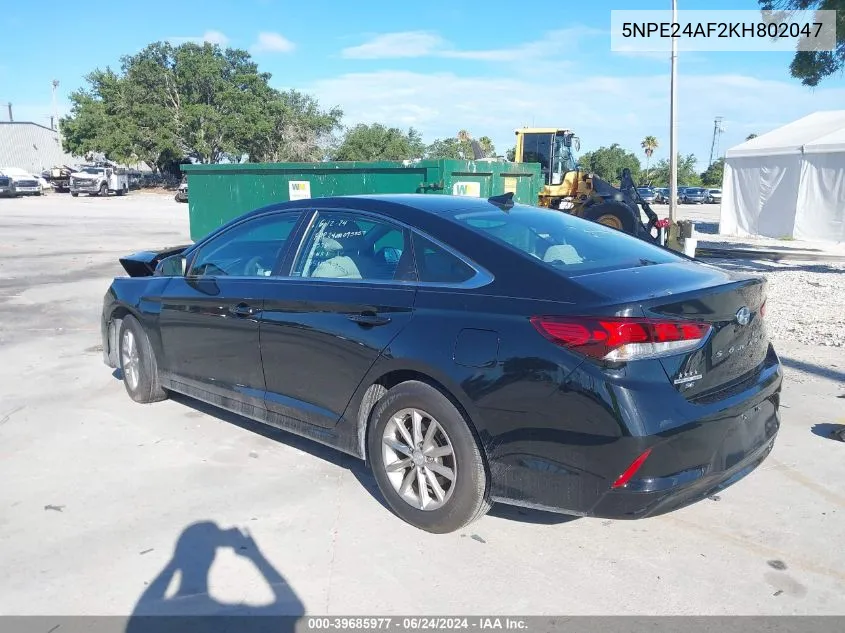 5NPE24AF2KH802047 2019 Hyundai Sonata Se