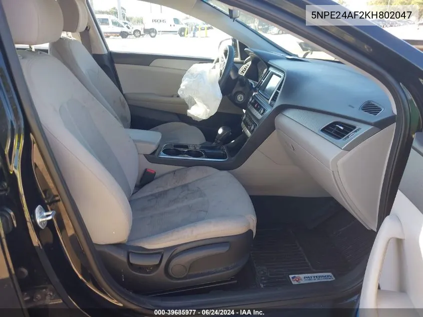 5NPE24AF2KH802047 2019 Hyundai Sonata Se