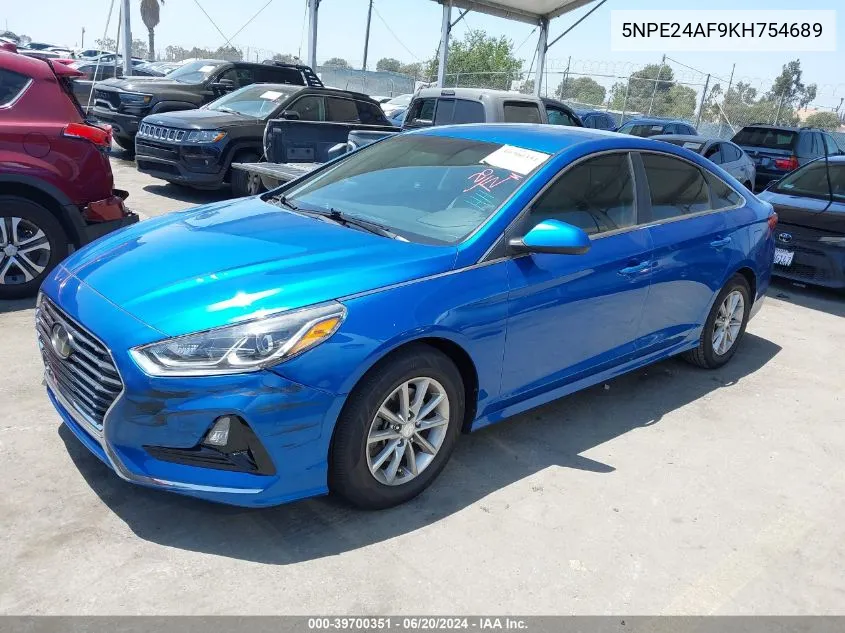 2019 Hyundai Sonata Se VIN: 5NPE24AF9KH754689 Lot: 39700351