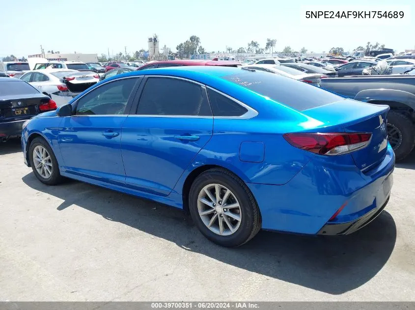 2019 Hyundai Sonata Se VIN: 5NPE24AF9KH754689 Lot: 39700351