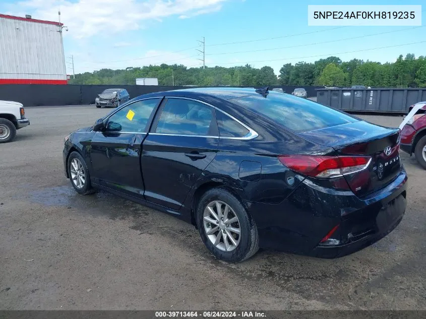 2019 Hyundai Sonata Se VIN: 5NPE24AF0KH819235 Lot: 39713464