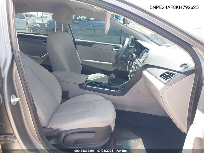 5NPE24AF8KH792625 2019 Hyundai Sonata Se