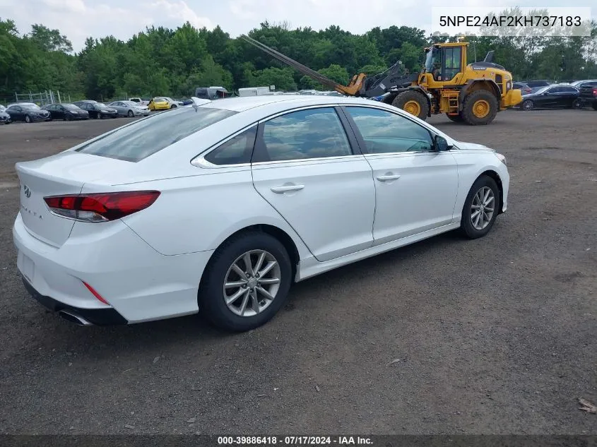 2019 Hyundai Sonata Se VIN: 5NPE24AF2KH737183 Lot: 39886418