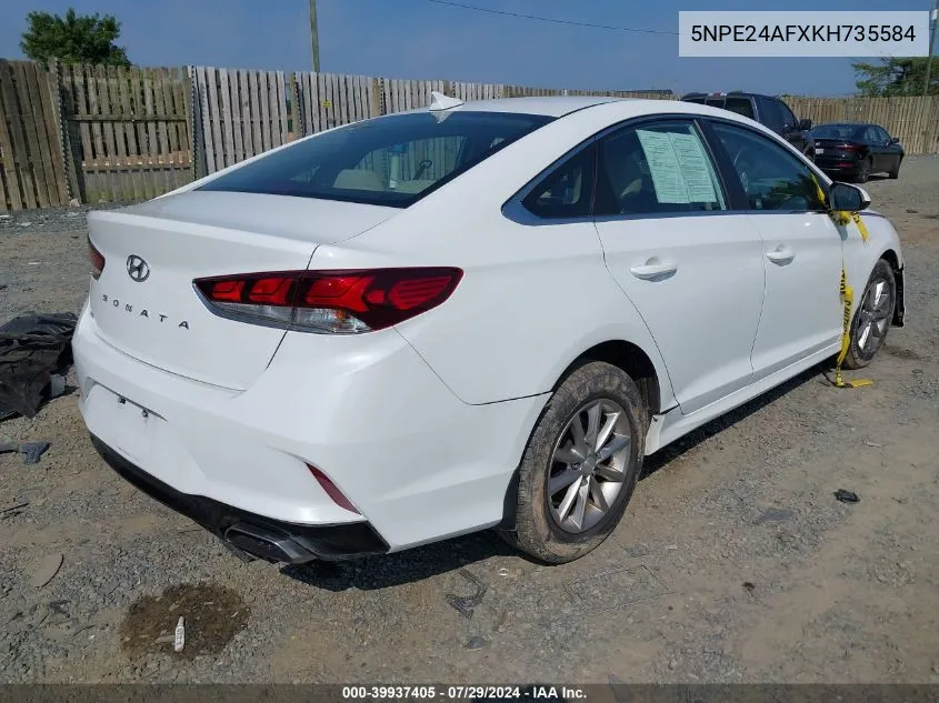 2019 Hyundai Sonata Se VIN: 5NPE24AFXKH735584 Lot: 39937405