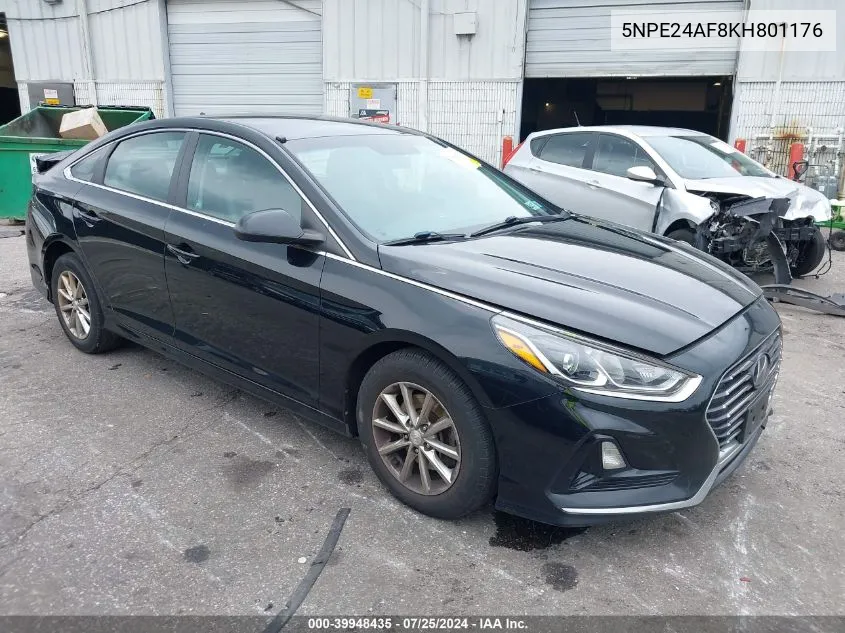 2019 Hyundai Sonata Se VIN: 5NPE24AF8KH801176 Lot: 39948435