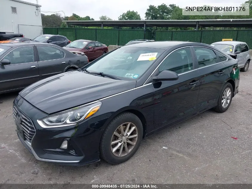 2019 Hyundai Sonata Se VIN: 5NPE24AF8KH801176 Lot: 39948435