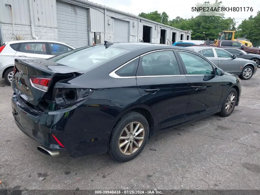 2019 Hyundai Sonata Se VIN: 5NPE24AF8KH801176 Lot: 39948435