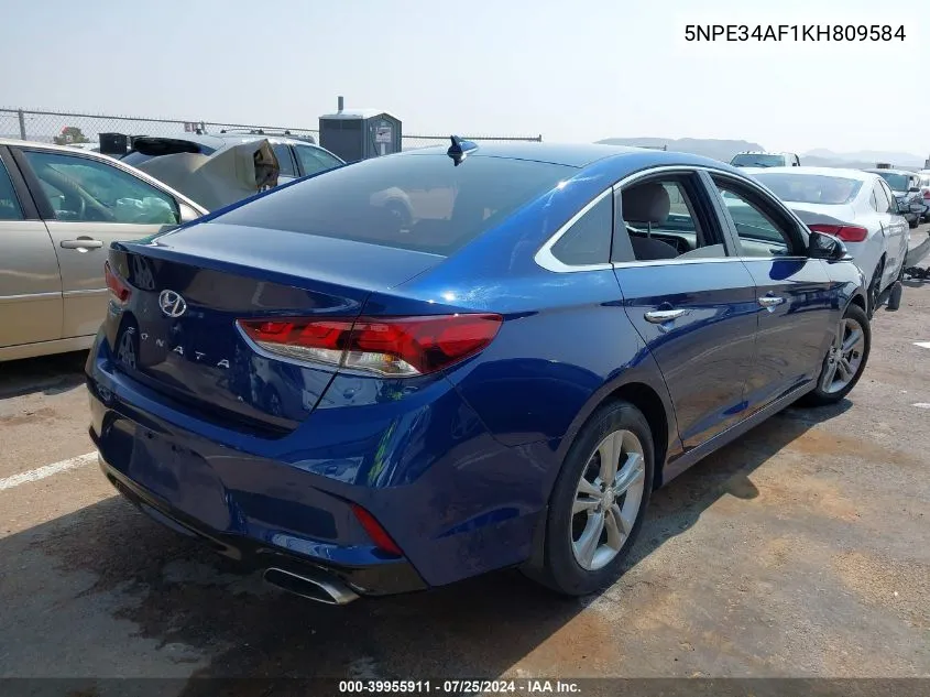 2019 Hyundai Sonata Sel VIN: 5NPE34AF1KH809584 Lot: 39955911