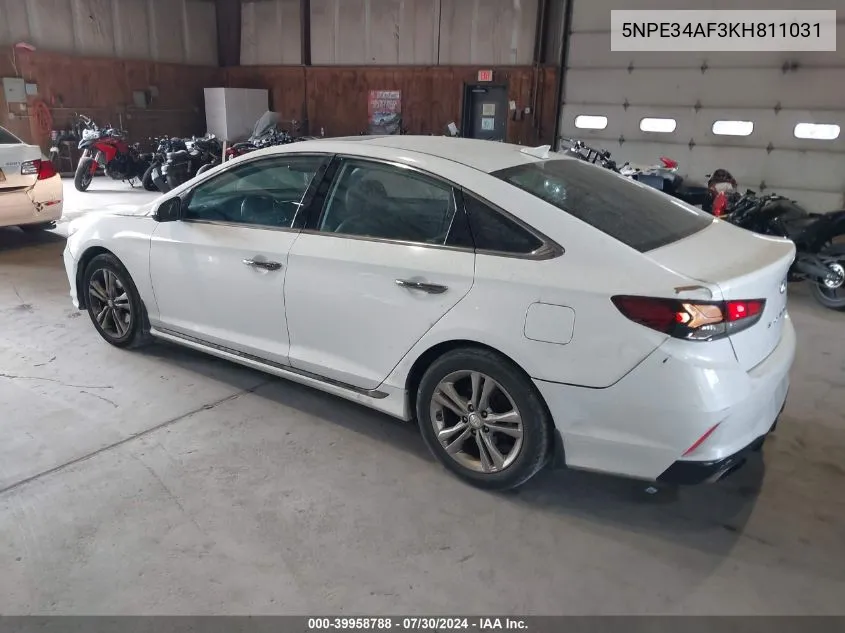 2019 Hyundai Sonata Sport VIN: 5NPE34AF3KH811031 Lot: 39958788