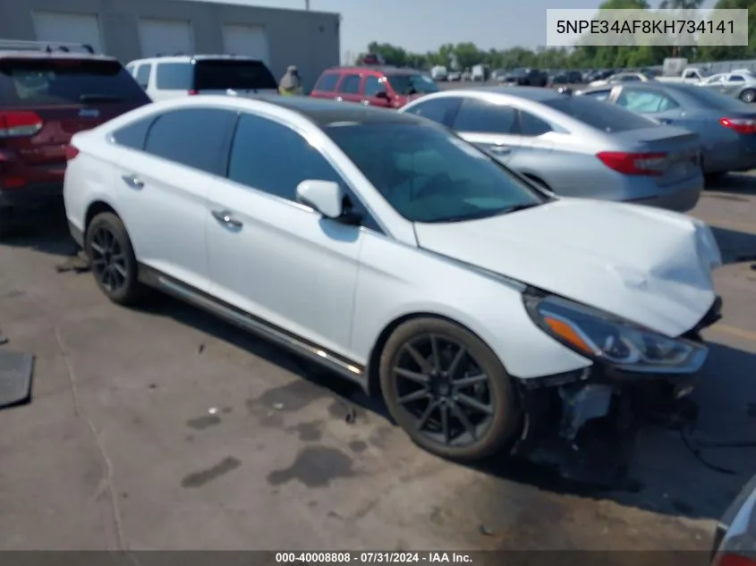 5NPE34AF8KH734141 2019 Hyundai Sonata Sport